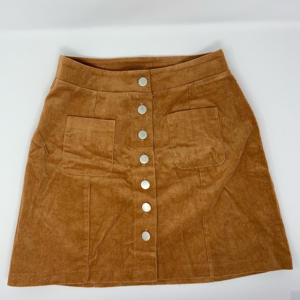 Corduroy Button Skirt
